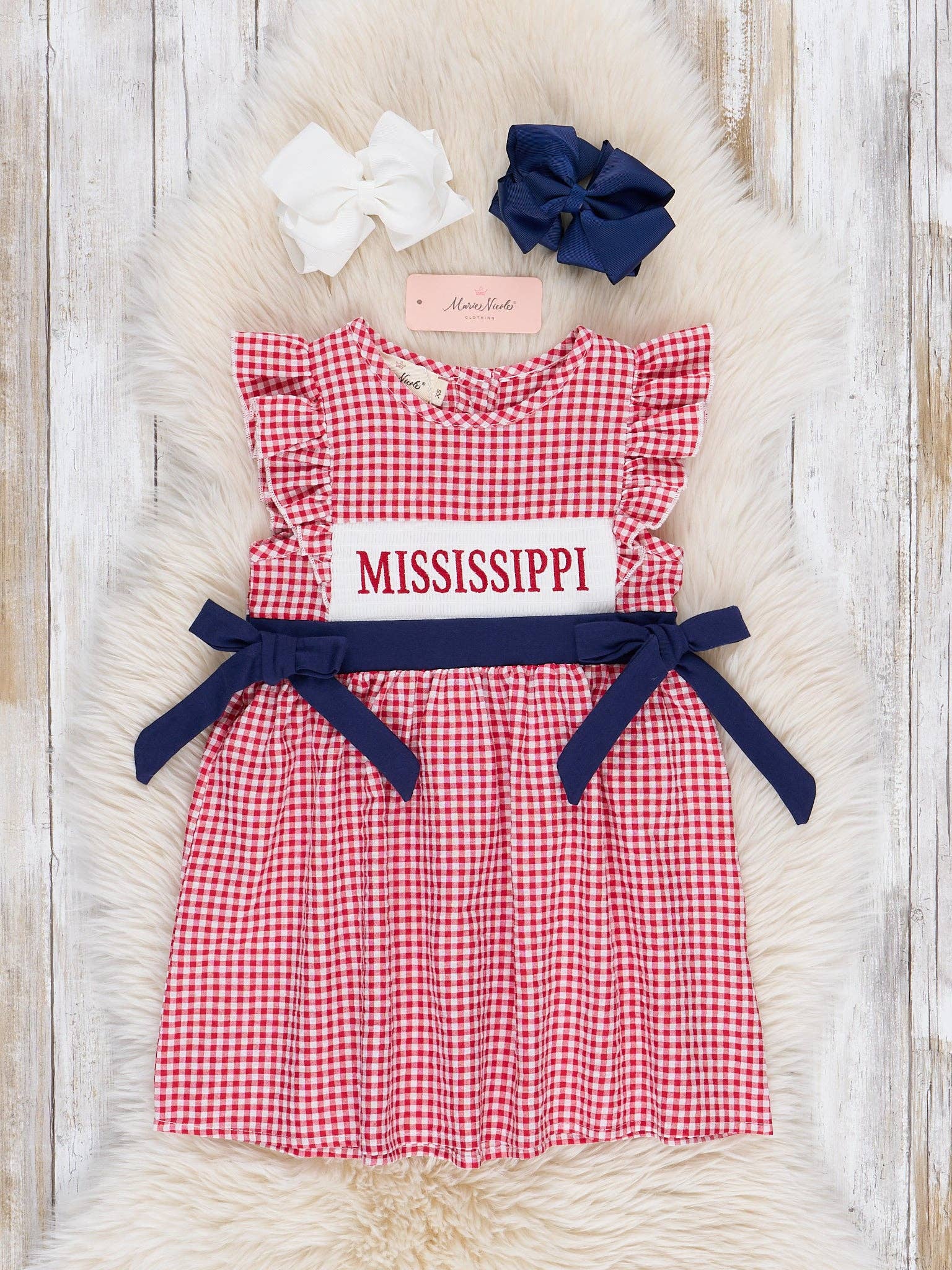 Mississippi Smocked Gingham Dress