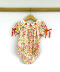 Blooming Harvest Patch Embroidered Romper