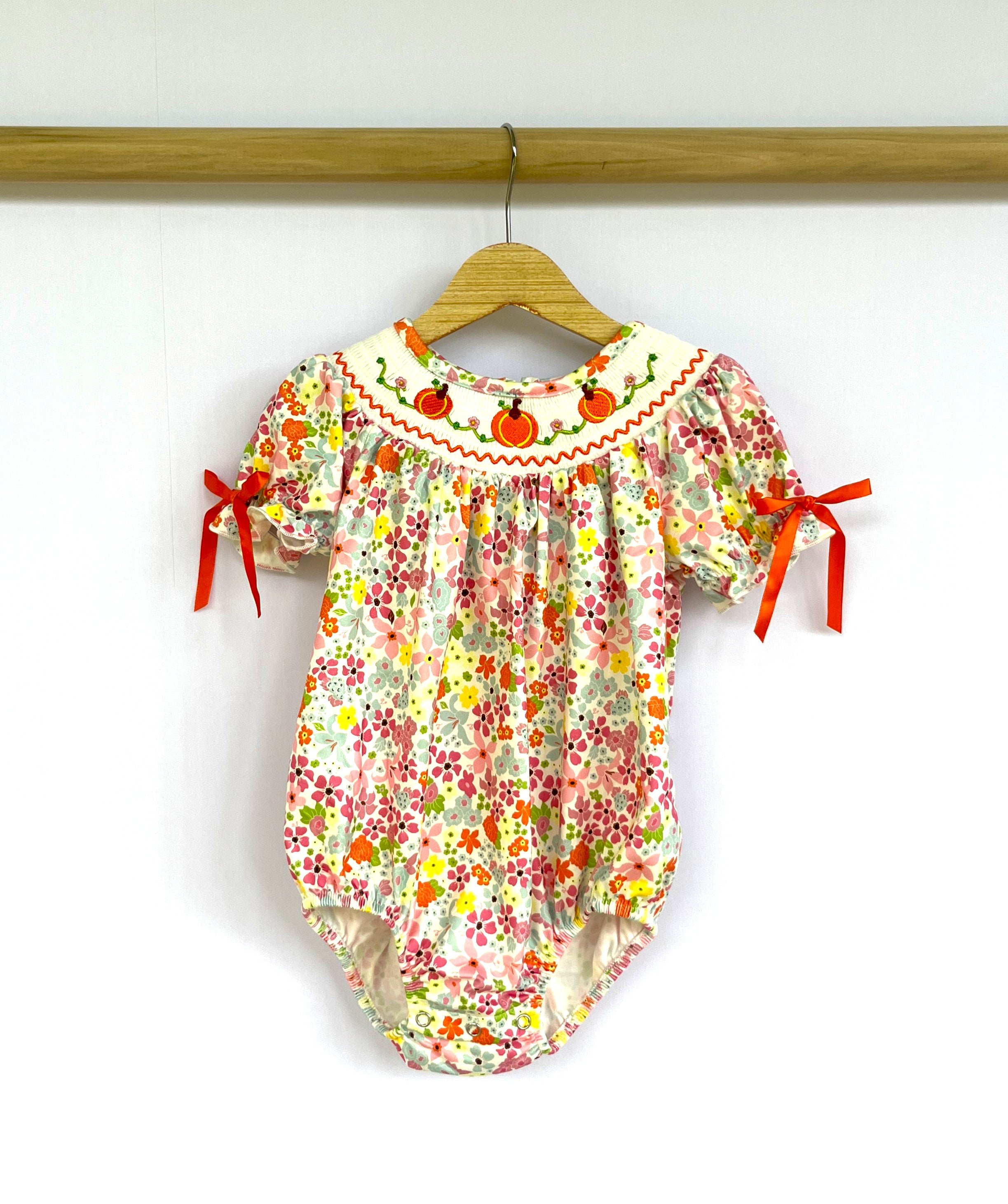 Blooming Harvest Patch Embroidered Romper