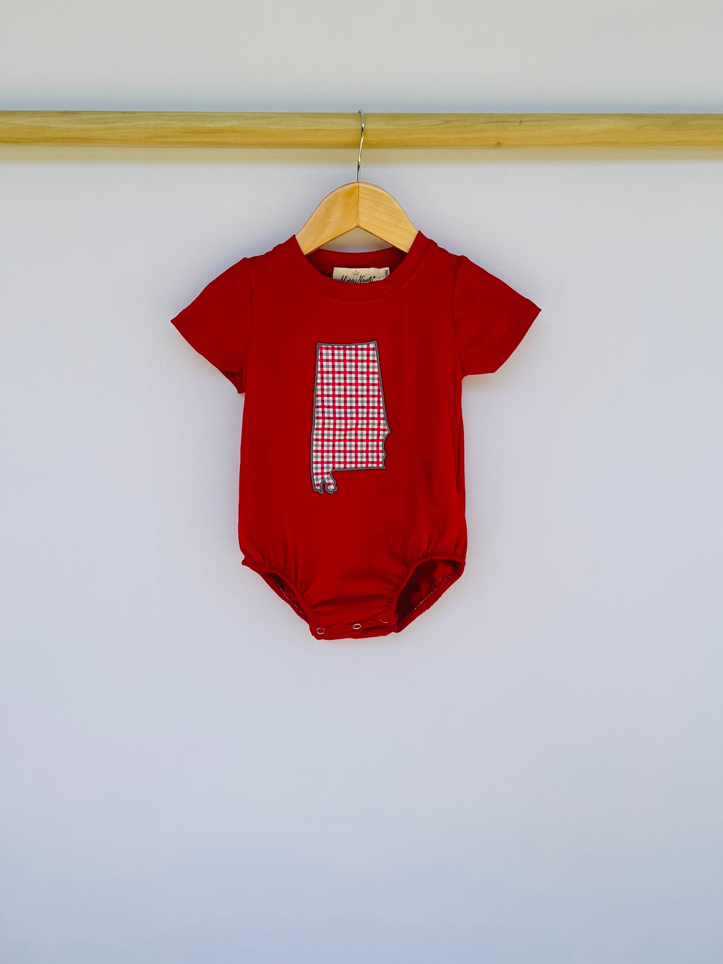 Alabama Embroidered Gingham Bubble Romper
