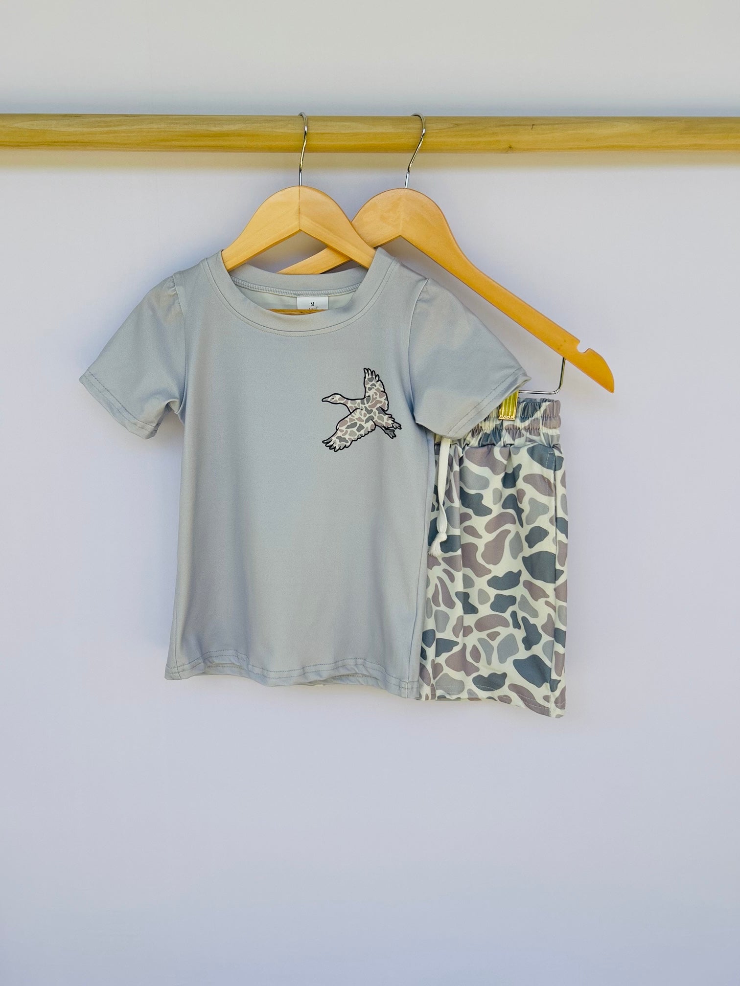 Boys Duck Camouflage Printed Shorts Set