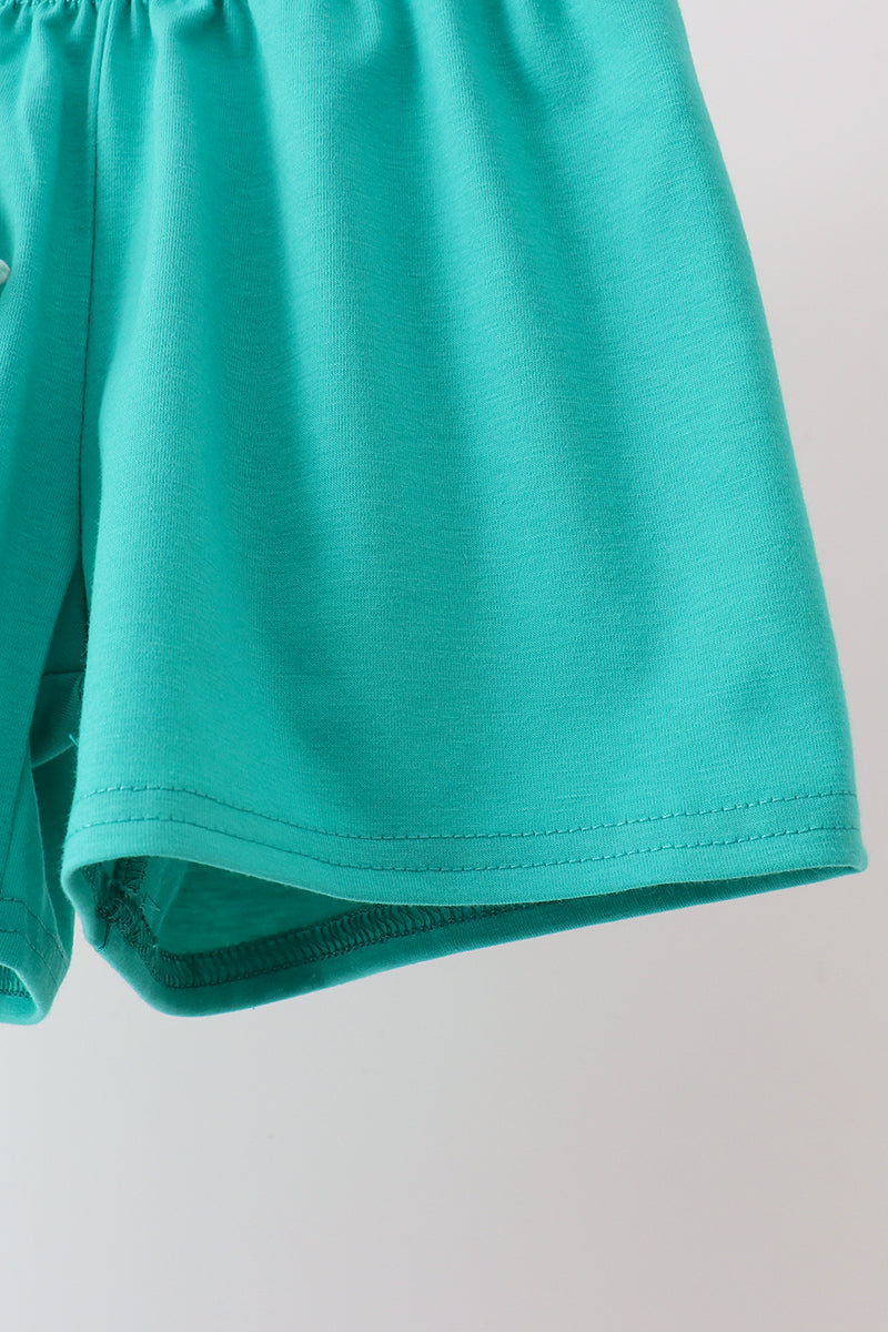 Teal Mallard Plaid Embroidered Set